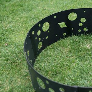 Vente chaude espace motif découpe Laser nouveau Design prenant assemblage facile anneau de feu en métal noir pour jardin décoratif utilisation extérieure - Product Image 2