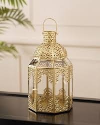 Lámpara de decoración de mesa de jardín para el hogar con FAROL DE Metal dorado de alta calidad con portavelas para Navidad Proveedor indio de gran valor - Product Image 3