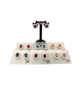 Pendientes AD chapados en oro y plata a la moda para niñas Joyas de piedra ligera disponibles a granel a precios asequibles - Product Image 3