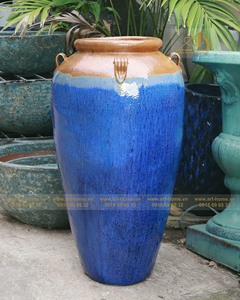 Vibrant bleu-jaune Ombre galvanisé moderne écologique Durable sécurité Pot en céramique GL412-JA pour la plantation à la maison décor de jardin - Product Image 3