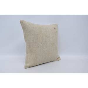 Beige Laine Kantha Patchwork Oreiller 18x18 Pouces Tissé Vintage Carré Design De Luxe Portable pour Canapé Literie Sol De Noël - Product Image 3