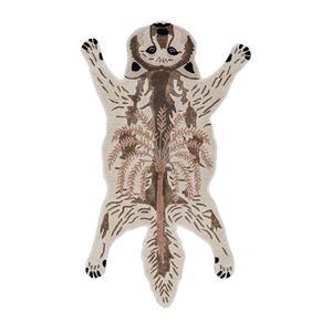 Alfombra de Lana y Viscosa Tejida a Mano Wild Wanderlust Ivory, Alfombra Rectangular con Estampado Animal para Sala de Estar, Alfombra de Pasillo, Alfombra Afelpada - Product Image 1