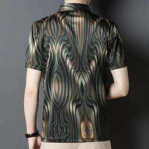 Chemises décontractées pour hommes 2025 de haute qualité, en coton/fibre de bambou, séchage rapide, respirantes, grandes tailles, manches courtes, en toile, OEM - Product Image 4