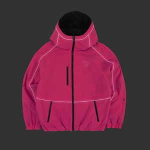 Ensemble de survêtement streetwear coupe ample en ripstop avec bordures réfléchissantes et lignes contrastées, comprenant une veste coupe-vent en nylon et un pantalon de jogging - Product Image 3