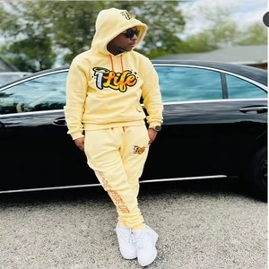 ชุดวอร์มวิ่งชุดออกกำลังกายแขนยาวมีฮู้ดและกางเกงขายาวสำหรับผู้ชาย - Product Image 2