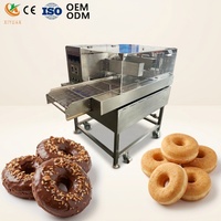 Vente Flash : Machine d'enrobage automatique au chocolat en acier inoxydable 304 certifiée CE avec tunnel de refroidissement pour gaufrettes, biscuits et noix