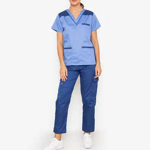Nursing Uniform Lightweight Comfortable Scrub Set With <b>Pockets</b> For Hospital Clinic And Dental <b>Staff</b> - Product Image 1