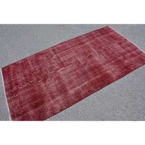 พรมตุรกีโบราณแบบทันสมัยสีแดง3.2 x 6.4ft ผ้าขนสัตว์และ PP นามธรรมลวดลายน้ำยางหนา10มม. สำหรับห้องโถง - Product Image 4