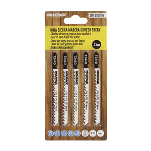 Lames de scie sauteuse pour le bois, coupe grossière, 5 pièces. Lame en chrome vanadium 58. Tige en T universelle - Product Image 5