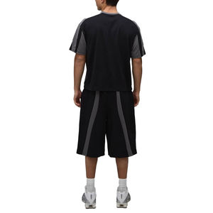 Conjunto de Camiseta y Pantalones Cortos Casuales para Hombre, Ligeros, Tejidos, 100% Algodón, de Secado Rápido, con Estampado de Letras, Conjunto de 2 Piezas para Verano - Product Image 3