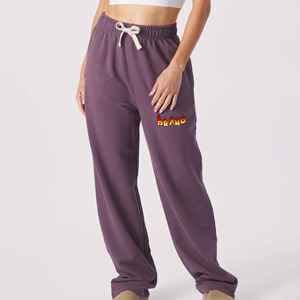 2025 nouveau arrivé 100% coton français éponge confortable ceinture élastique pantalons de survêtement haute qualité jambe large Baggy Joggers pour les femmes - Product Image 1