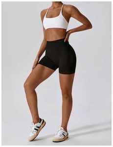Taille haute Yoga Shorts Fitness vêtements de sport femmes sans couture Scrunch bout à bout Gym course entraînement Yoga femmes Biker Shorts - Product Image 4