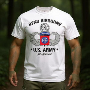 Camiseta de paracaidista estadounidense de la 82ª División Aerotransportada All American Proud, ropa promocional premium - Product Image 3