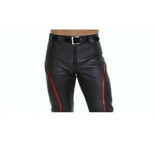 Rock Biker Moto Pantalon En Cuir pour Hommes Casual Plat Élégant Slim Fit Confortable Durable Doux De Haute Qualité À La Mode Respirant - Product Image 4