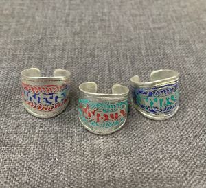 Aleación tibetana OM y anillos de mantra budista estilo religioso joyería religiosa - Product Image 4