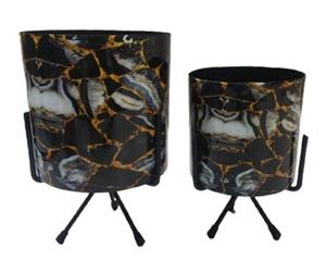 Jardinière en métal à fleurs avec support trépied, pot de plante décoratif pour la maison, le bureau, l'hôtel, le salon - Product Image 2