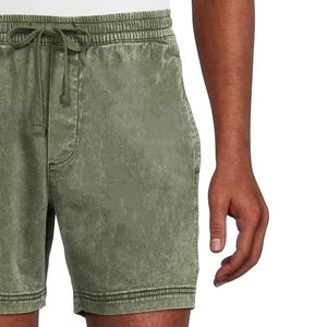 Short Homme Design Classique Lavé à l'Acide Respirant Poids Lourd Cordon de Serrage Ceinture Solide Style Décontracté - Product Image 4