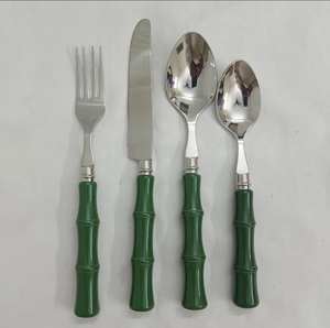 Highly Polished Flatware Set With Resin Handle Modern 5 Pcs Cutlery Tableware Dinnerware <b>Place</b> <b>Setting</b> for Home Hotel Restaurant - Product Image 4
