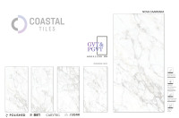 Nova Carrara White 600X1200mm Baldosas de porcelana Estilo de lujo Baldosas de mármol Alto brillo Antideslizante Azulejos pulidos Baños