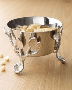 Bol en marbre avec branche de fleur en métal doré bols de noix de fruits secs vaisselle pour la maison hôtel et restaurant décorations de fruits secs - Product Image 6