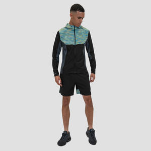 Unisex <b>Lightweight</b> Nylon Windbreaker Fitness <b>Jacket</b> with Hood Zipper Printed Casual Outdoor <b>Summer</b> Wear Short Set for <b>Men</b> - Product Image 1
