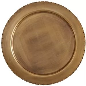 Assiette de service en métal rouge foncé au design moderne pour la maison, les hôtels, la décoration de table de mariage, forme ronde, plat de service pour aliments - Product Image 5