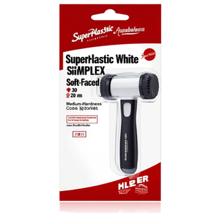 Superplastic White SIMPLEX <b>Hammer</b> Head Soft-Faced with Medium-Hardness 30 mm HALDER - Product Image 3