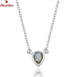 Collar de piedra Esmeralda natural delicada de plata de ley para mujer a la moda estilo de cadena de caja clásica - Product Image 4