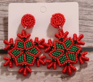 Wholesale Handmade Christmas Santa and Snowman Beaded Earrings Festive Holiday Jewelry Classic Style <b>Charm</b> for Women Handmade - Product Image 2