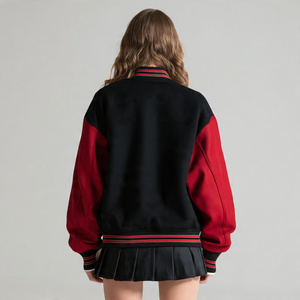 เสื้อแจ็คเก็ตวาร์ซิตี้ผู้ชาย ผ้าขนสัตว์ 100% คอปกกลม ติดกระดุม เสื้อโค้ทวาร์ซิตี้ แขนหนัง แจ็คเก็ตบอมเบอร์วาร์ซิตี้ผู้ชาย - Product Image 6