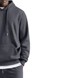 Customized Mens Charcoal <b>Black</b> Fleece <b>Hoodie</b> And Jogger Tracksuit Set Winter Casual Pullover Hooded Sweatshirt Pants Streetwear - Product Image 2