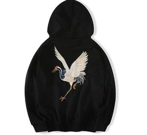 Marque de mode logo broderie conception oiseaux hommes haut de gamme 100% coton à capuche costume personnalisé en gros sweats à capuche pull - Product Image 3