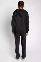 Sweat à capuche intégral zippé 100% Coton Noir avec poche zippée en polaire technique, personnalisable pour commande en gros, coupe oversize, épais, hiver