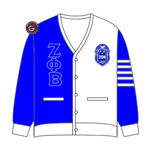 Zeta Phi Beta Finer Embroidery Women Acrylic Cardigans | ZOB Sorority Embroidered Ladies Custom Style Cardigan <b>Sweater</b> - Product Image 3