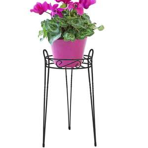 Support de support de plante en métal noir pour la décoration de la maison et du jardin Support de pot de fleur au design coloré - Product Image 1