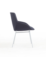 Chaise longue bleue avec siège en mousse moulée, base en métal, style moderne, pour chambre à coucher, salon, hôtel