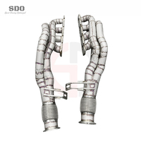 Collecteur d'échappement SDO Performance en acier inoxydable finition brute avec bouclier thermique pour Audi R8 V8 4.2L 2007-2015