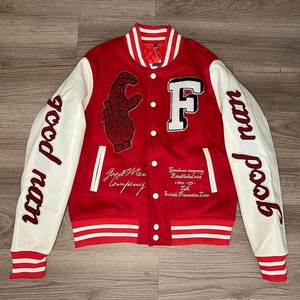 Blouson aviateur universitaire en polaire 100% avec lettre brodée en laine et logo veste de baseball Letterman d'hiver personnalisée pour hommes collégial - Product Image 4