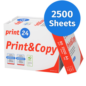 print24 <b>A4</b> 80gsm Premium <b>Printer</b> <b>Paper</b> and Copy <b>Paper</b> 2500 Sheets High Whiteness CIE 160 PEFC Certified - Product Image 1