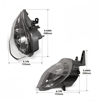 Nouveau phare de moto S1000RR modifié 12V 60W 6000 lm 6500K, ajustement universel