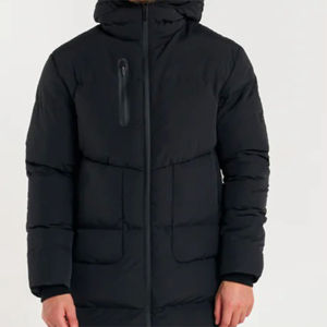 Veste d'hiver longue matelassée pour homme, nouveau style 2026, design personnalisé avec col à capuche et logo frontal, faible MOQ - Product Image 5