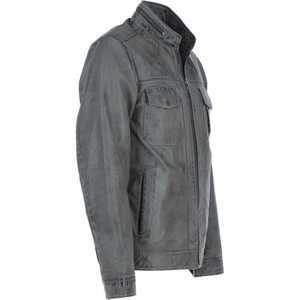 Chaqueta de invierno de diseño superior para hombre, lona de cuero genuino, Frente, cuello levantado personalizable, manga larga, a prueba de viento, transpirable - Product Image 2