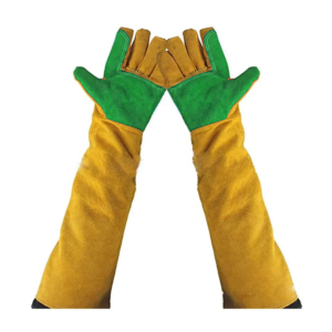 Guantes de cuero de vaca de alta resistencia, guantes reflectantes de seguridad para construcción, barbacoa, guantes de extinción de incendios, soldadura larga por chispa de calor resistente - Product Image 3