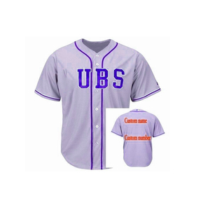 Maillot de baseball personnalisé avec nom d'équipe 00, sérigraphié, unisexe adulte, manches courtes, en maille polyester, col en V, boutons sur le devant, anti-humidité - Product Image 6