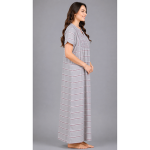 Camisón Largo para Mujer, 100% Rayón Puro, Suave y Transpirable, con Estampado de Cigarrillos, Ropa de Dormir con Bolsillo, Tipo Tejido - Product Image 5