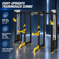 BN Professional Fitness Studio – Machine d'entraînement multifonctionnelle à double câble avec rack de musculation à huit poteaux – Combo