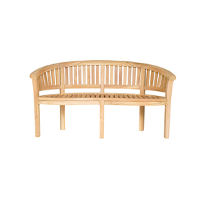 Banc de patio extérieur moderne en bois massif avec dossier - Écologique et durable pour les jardins, les parcs et les espaces publics - Product Image 1