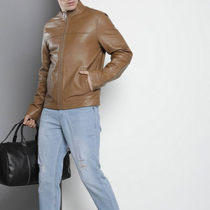 Wholesale Plus Size <b>Leather</b> <b>Jacket</b> Outdoor Use <b>Leather</b> <b>Jacket</b> Stand Collar <b>Men</b> <b>Leather</b> <b>Jacket</b> - Product Image 3
