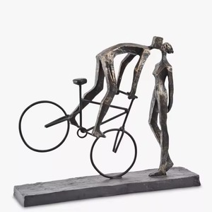 Modern Kissing Metallic Couple Figurine Sculpture Handmade Eco-Friendly Aluminum <b>Art</b> Preserving Tender Moment Connection - Product Image 1