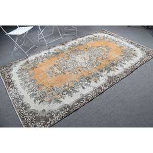 Vintage Turkish Large Rug 5.3x9 ft (163x274 cm), <b>Yellow</b> Moroccan Rug - Product Image 2